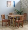 Vivant Acacia Wood 4 Seater Dining Set In Scratch Resistant Natural Finish