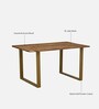 Vivant Acacia Wood 6 Seater Dining Set In Scratch Resistant Natural Finish