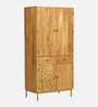 Vivant Acacia Wood Wardrobe In Natural Finish With Drawer