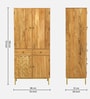 Vivant Acacia Wood Wardrobe In Natural Finish With Drawer