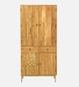 Vivant Acacia Wood Wardrobe In Natural Finish With Drawer