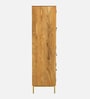 Vivant Acacia Wood Wardrobe In Natural Finish With Drawer