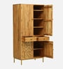 Vivant Acacia Wood Wardrobe In Natural Finish With Drawer