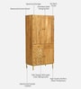 Vivant Acacia Wood Wardrobe In Natural Finish With Drawer