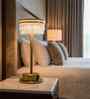 Vivian Fibre Crystal with Gold Metal Body Tri-Color LED Bedside Lamp Vivian Fibre Crystal with Gold Metal Body Tri-Color LED Bedside Lamp