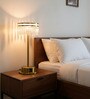 Vivian Fibre Crystal with Gold Metal Body Tri-Color LED Bedside Lamp Vivian Fibre Crystal with Gold Metal Body Tri-Color LED Bedside Lamp