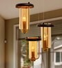 Vivian Hector Gold Glass and Metal Cluster Hanging Light
