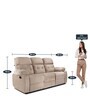 Avion Fabric Manual 3 Seater Recliner In Beige Colour