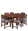 Vivien 6 Seater Extendable Dining Set in Walnut Colour