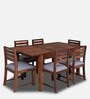Vivien 6 Seater Extendable Dining Set in Walnut Colour