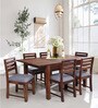 Vivien 6 Seater Extendable Dining Set in Walnut Colour