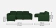 Volvo 2+LHS Sectional Sofa in Royal Green Colour