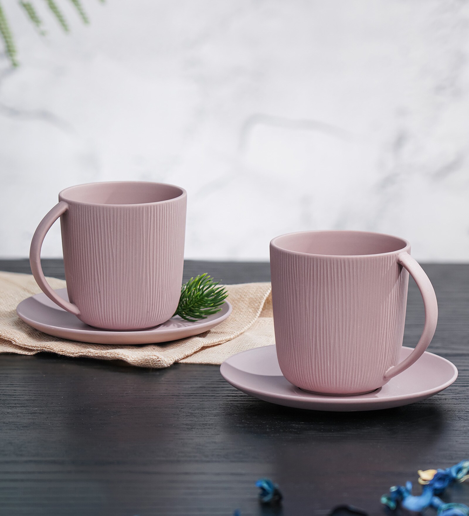 Vogue Cup & Saucer Conical Set of 4 Quicksand