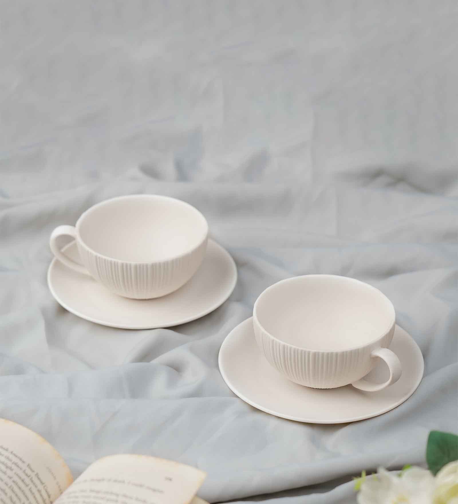 Vogue Cup & Saucer Coupe Set of 4 Cloud