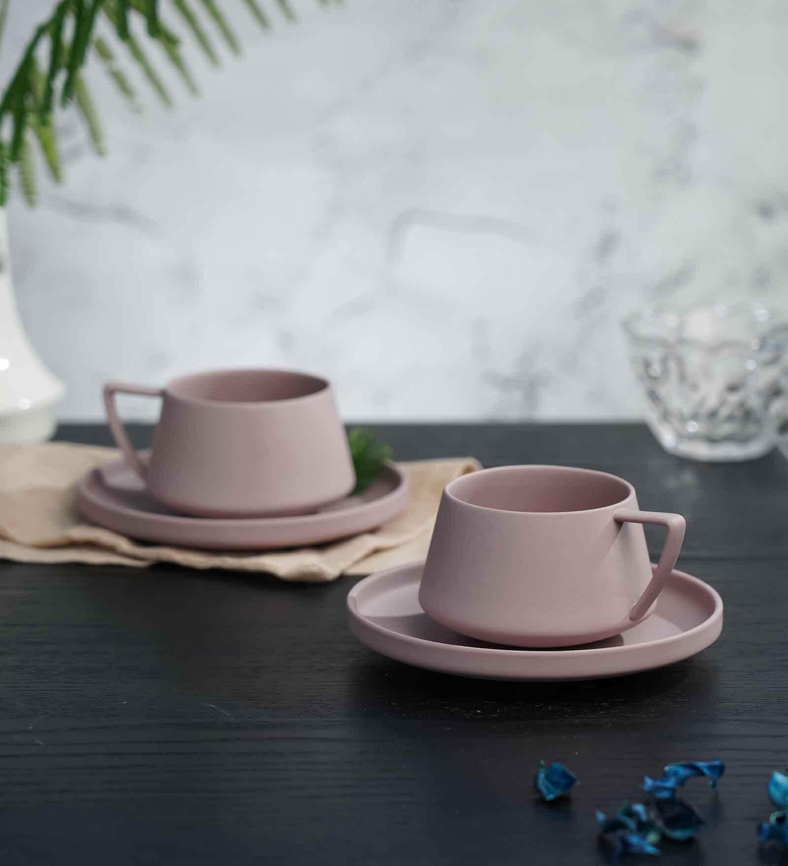 Vogue Cup & Saucer Elevated Set of 4 Quicksand