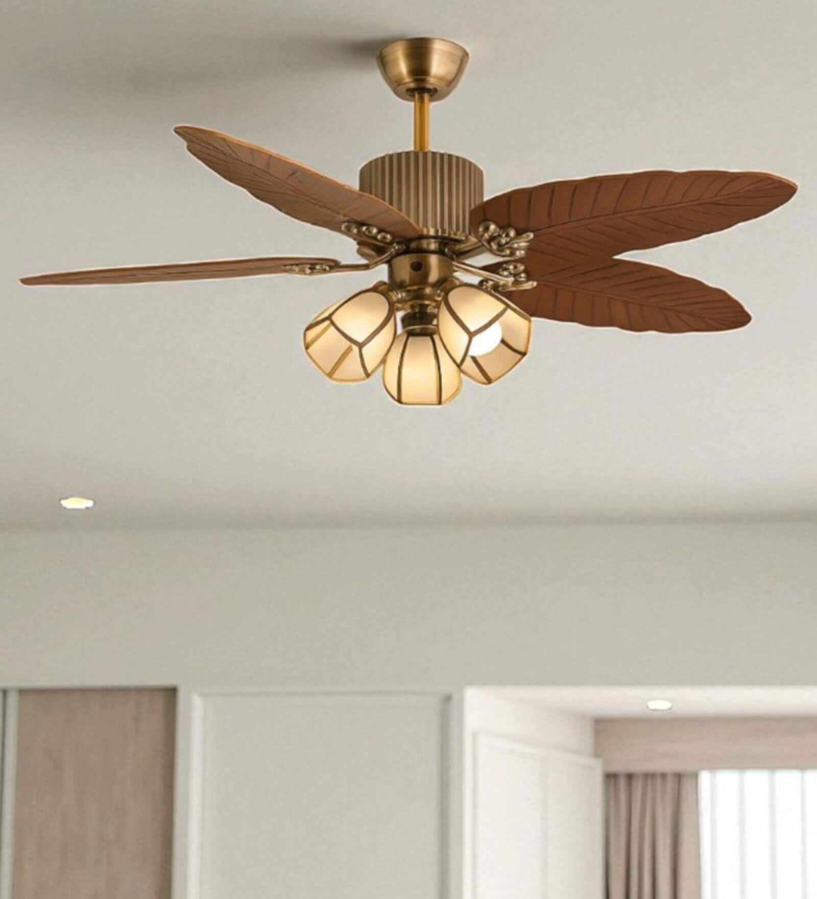 Voro Smart Fan Brown Metal + Glass , Google & Alexa Remote & App Control Voro Smart Fan Brown Metal + Glass , Google & Alexa Remote & App Control