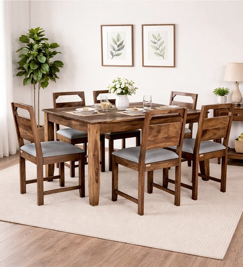 Vosges Sheesham Wood 6 Seater Dining Set In  Provincial Teak Finish