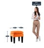 Vodoo Fabric Stool In Vivid Orange Colour