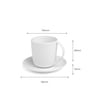 Vogue Cup & Saucer Conical set of 4 -Cloud