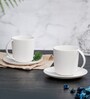 Vogue Cup & Saucer Conical set of 4 -Cloud