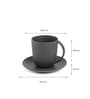 Vogue Cup & Saucer Conical set of 4 -Stone