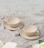 Vogue Cup & Saucer Coupe Set of 4 -Beige