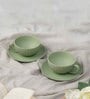 Vogue Cup & Saucer Coupe Set of 4 Moss