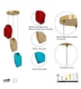 Vogue Hartwell 3 Light Multi Color Glass Pendant Light
