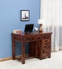 Alkham Sheesham Wood Writing Table In Rustic Teak Finish