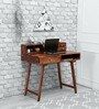 Reid Sheesham Wood Writing Table In Rustic Teak Finish