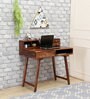 Reid Sheesham Wood Writing Table In Rustic Teak Finish