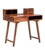 Reid Sheesham Wood Writing Table In Rustic Teak Finish