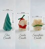 Christmas Candle Trio Gift Set of 3 Leaf Tree, Santa & Snowflake in Premium Gift Box Spicy & Woody Theme