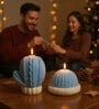 Cozy Christmas Candle Set of 2 Winter Gloves & Cap Designs with Gift Box Blue Cinnamon