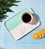 VOIDROP Melamine Serving Tray Decorative Kitchen Organizer Breakfast, Serving Tray Home D cor Serving Tray Light Green Serving Tray for Home (Blue)