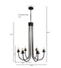 Volfin 6 Lt Glass Chandelier