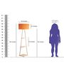 Volga 3 Shelf Floor Lamp In Solid Wood & Natural Wood Color Base