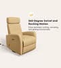 Volga Leather 1 Seater Motorized Recliner  In Cappuccino Colour With Swivel, Rocker and USB Port