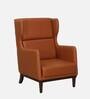 Volgo Leatherette Wing Chair In Tan Colour