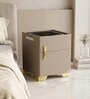 Volt Smart Bedside Table In Beige Finish
