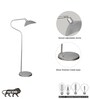 Volta Silver Finish Metal Study Floor Lamp