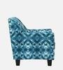 Voorst Fabric Full Back Lounge Chair In Blue Abstract Print