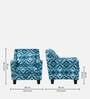 Voorst Fabric Full Back Lounge Chair In Blue Abstract Print