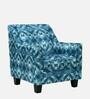 Voorst Fabric Full Back Lounge Chair In Blue Abstract Print