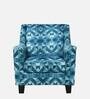 Voorst Fabric Full Back Lounge Chair In Blue Abstract Print