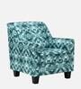 Voorst Fabric Full Back Lounge Chair In Turquoise Abstract Print