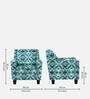 Voorst Fabric Full Back Lounge Chair In Turquoise Abstract Print