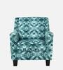 Voorst Fabric Full Back Lounge Chair In Turquoise Abstract Print