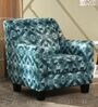 Voorst Fabric Full Back Lounge Chair In Turquoise Abstract Print