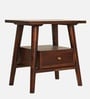 Vora Sheesham Wood End Table In Walnut Finish